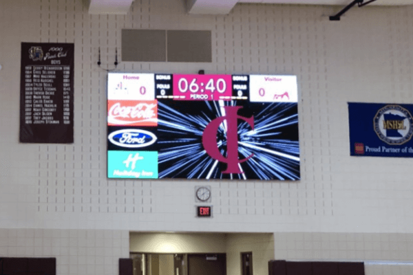 Crosby Ironton High School custom indoor basketball digital scoreboard