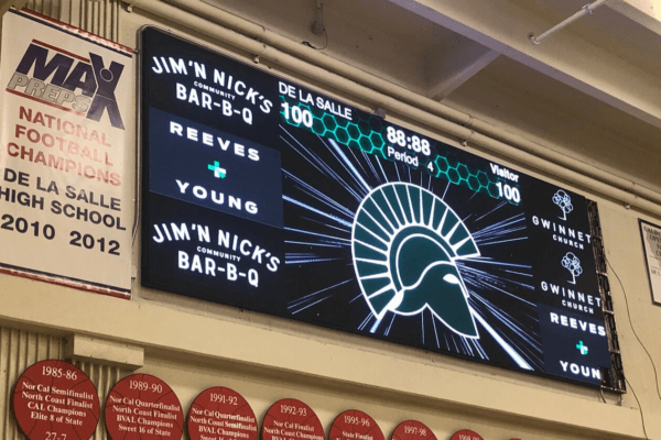 Unique LED indoor scoreboard for De La Salle High School